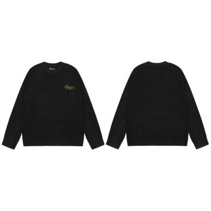 Drew Wavy Striped Knit Sweater Black Dr38