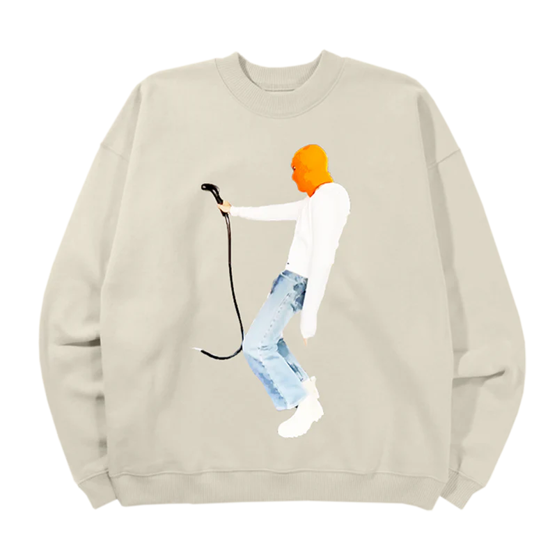 FUNNYCREWFRONT Justin Bieber Light Gray Sweatshirt
